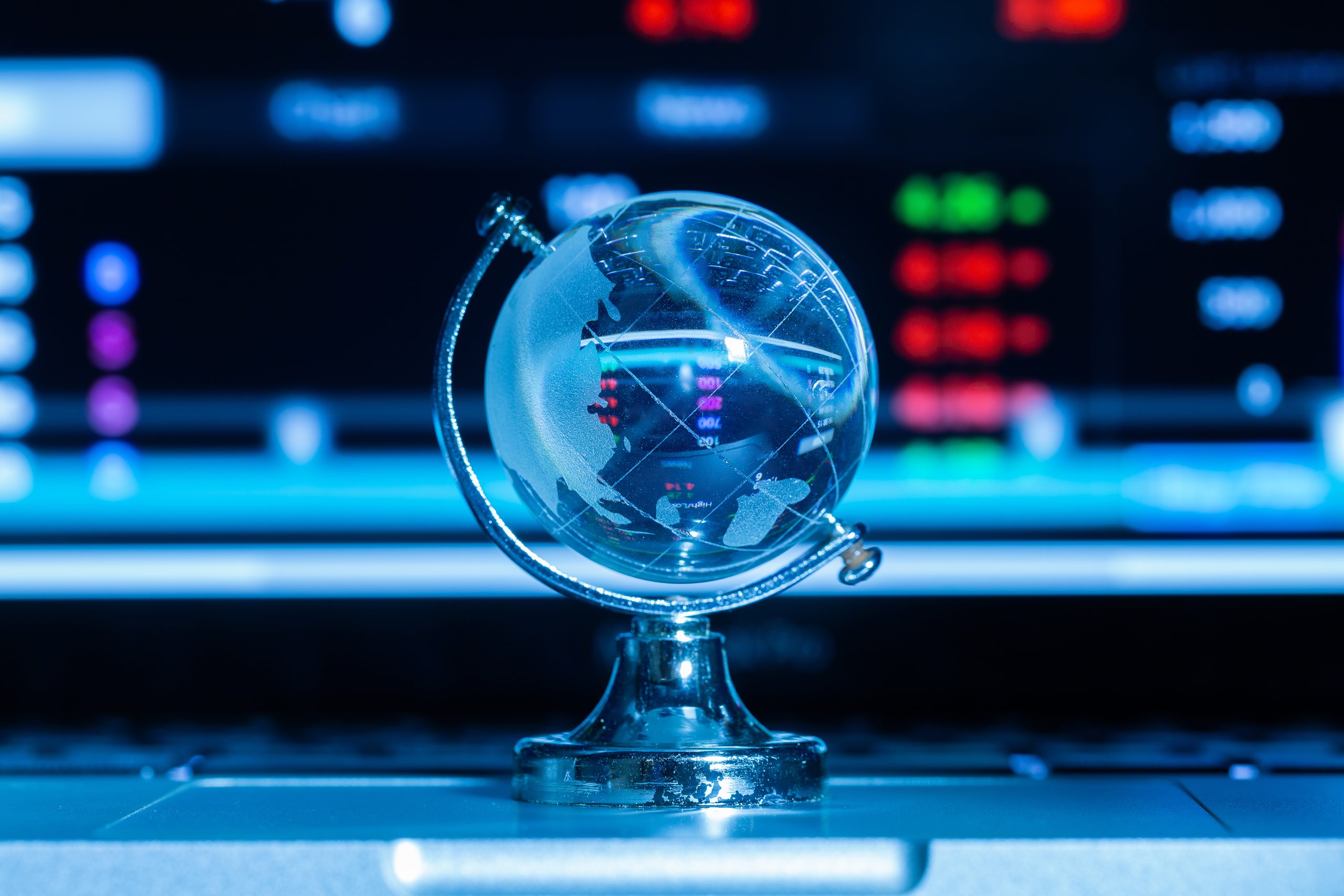 crystal globe with stock information scaled